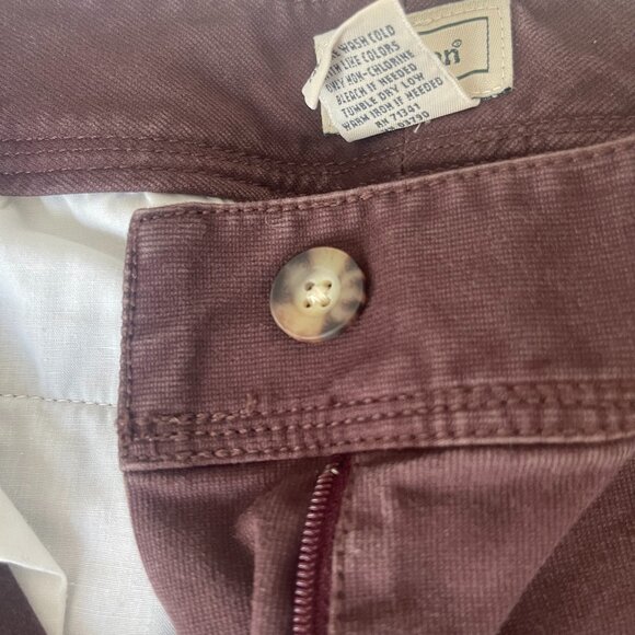 L.L. Bean Chocolate Brown Wide Leg Cotton Pants - Picture 3 of 7